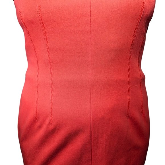 Banana Republic 12 NWT Sloan Dress Knee Length Cap Sleeve Coral Orange Stretch - Picture 6 of 10